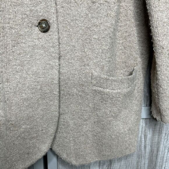 J Crew Cocoon Sweater Cardigan Tan Brown Single Button Size Medium - Picture 5 of 8
